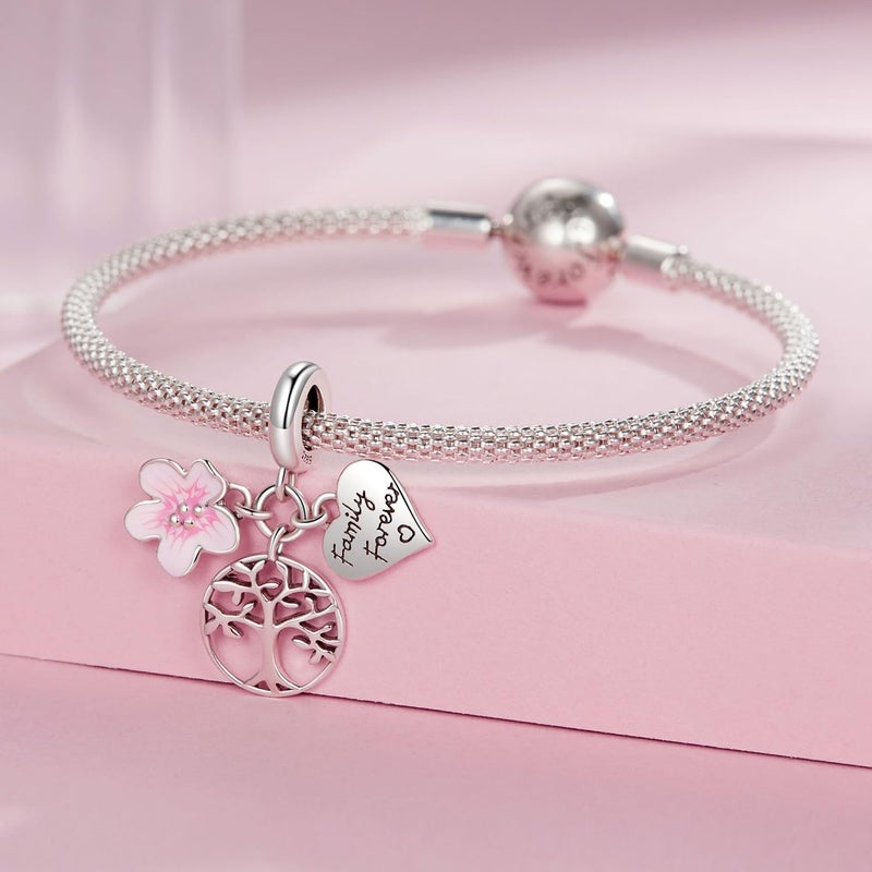 VOROCO Store Charm 925 Sterling Silver Bracelet Necklace Pendant Bead Charms Jewelry Gift for Women Mother Daughter Grandma Family Friends - Image 2